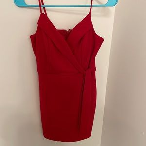 Knee length red dress
